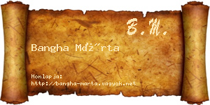 Bangha Márta névjegykártya