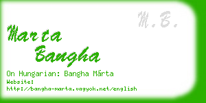 marta bangha business card