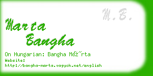 marta bangha business card